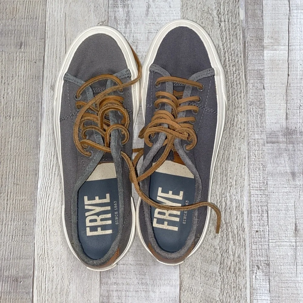 Frye Ludlow men’s canvas shoes in grey color size 7 1/2